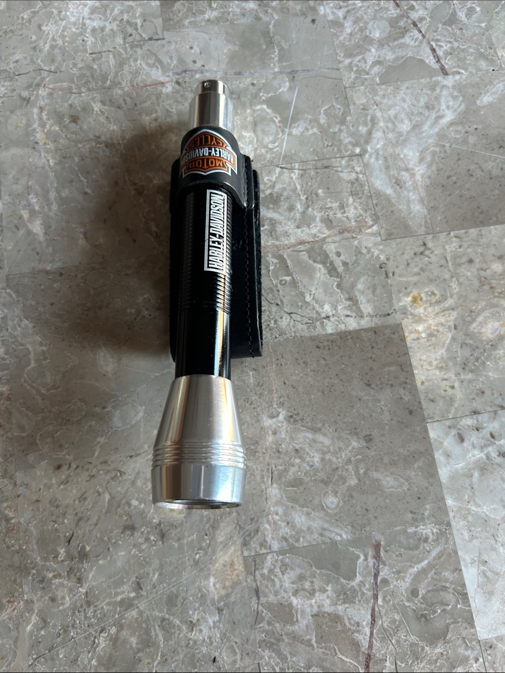Harley-Davidson Black and Silver Flashlight